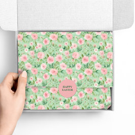 Osterpastel Pink & Green Florals Seidenpapier