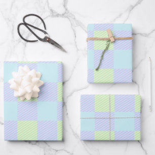 Osterpastellfarben Schlichtes Muster Geschenkpapier Set