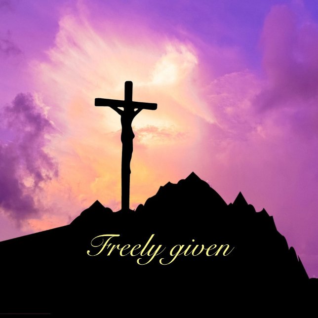 Osterpersonalisieren Sie Jesus am Kreuz Runder Aufkleber (Von Creator hochgeladen)