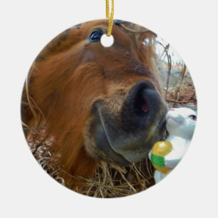 Osterpferd Keramik Ornament