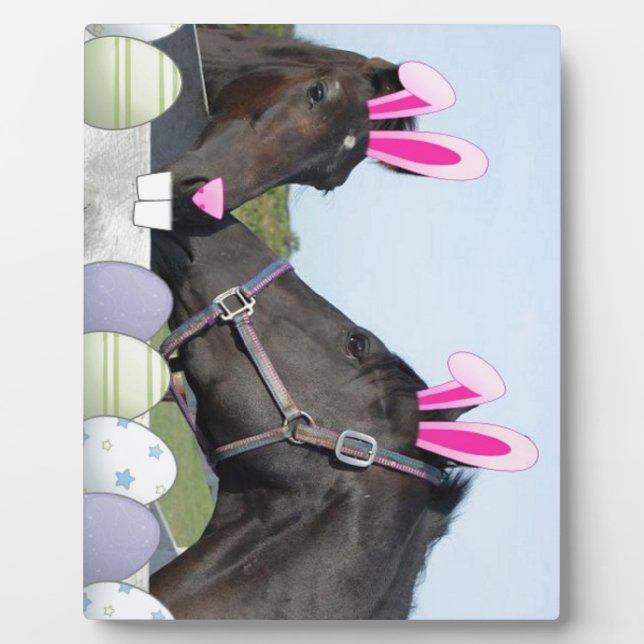 Osterpferd und Poney Fotoplatte (Vorderseite)