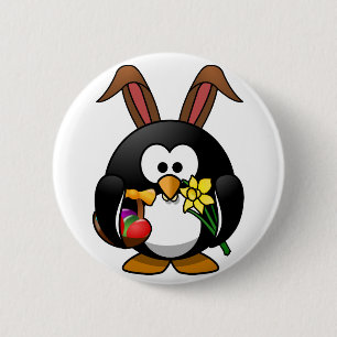 Osterpinguin Button