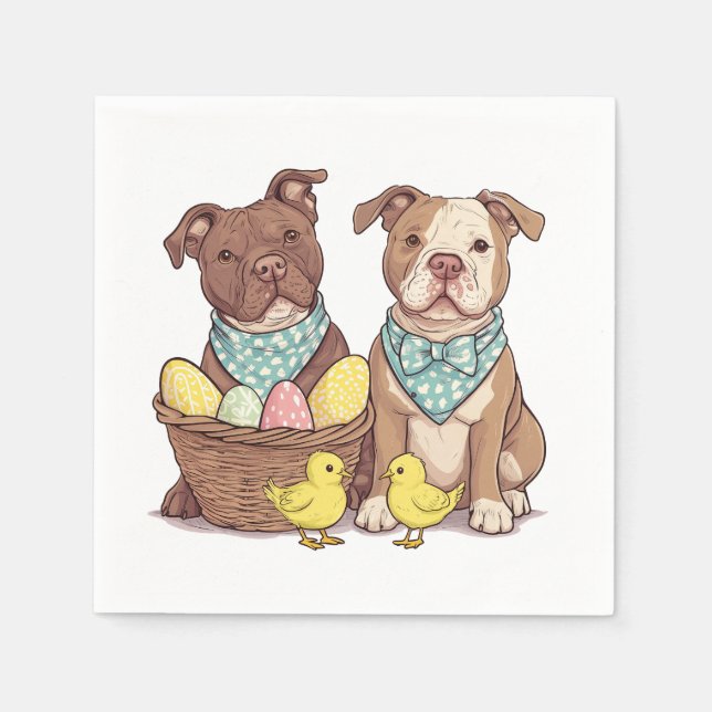 Osterpit Bull Hunde Serviette (Vorderseite)