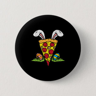 Osterpizza Slice Bunny Ears Fun Snack Food Lover Button