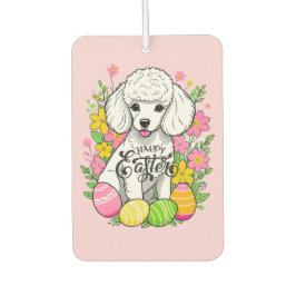 Osterpoodle mit Blume Autolufterfrischer