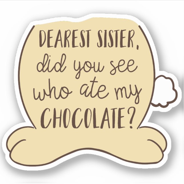 Osterquote Funny Typografy Sister Sibling Aufkleber (Vorderseite)