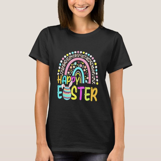 Osterrainbogen Bunny Osterkaninchen Ei Jagdboas T-Shirt (Vorderseite)