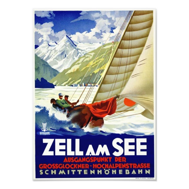 " Österreich: 1950er/heute - Zell am See Werbe  Fotodruck (Vorne)