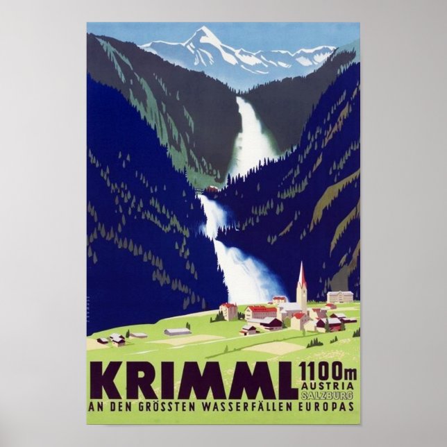 " Österreich: 2021/heute - Krimmler Wasserfälle Poster (Vorne)