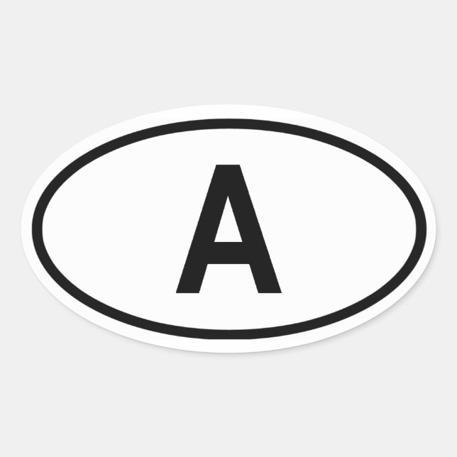 Österreich ‚A‘ Ovaler Aufkleber (Vorderseite)