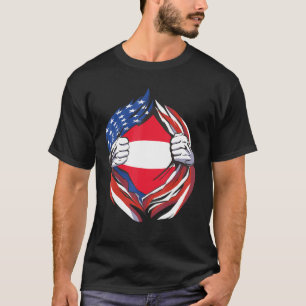 Österreich: Amerikanische Flagge mit Stolz auf mei T-Shirt