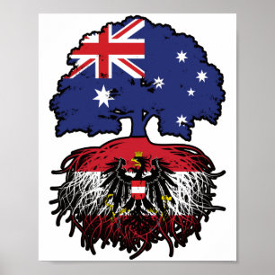 Österreich Australien Tree Roots Poster