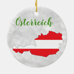 Österreich Austrian Flag Map Keramik Ornament