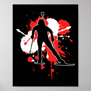 Österreich - Biathlonistin für die Flagge Österrei Poster
