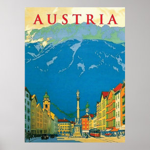 Österreich, City Downtown Poster