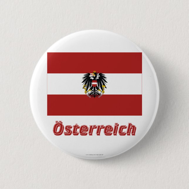 Österreich Dienstflagge MIT deutschem Namen Button (Vorderseite)
