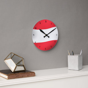ÖSTERREICH FLAG RUNDE WANDUHR