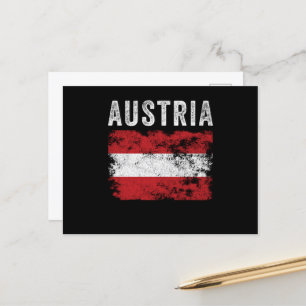 Österreich-Flagge bedruckt - Österreichische Flagg Postkarte