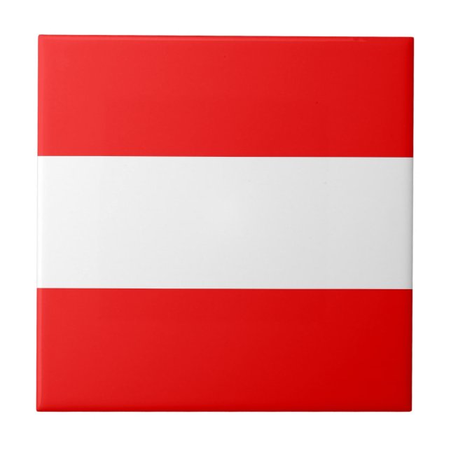 Österreich-Flagge Fliese (Vorderseite)