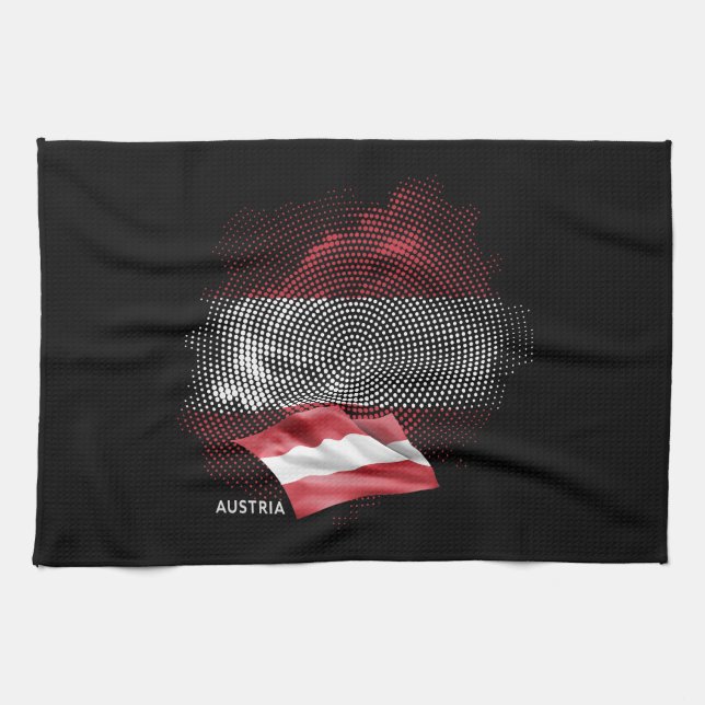 Österreich-Flagge Geschirrtuch (Horizontal)