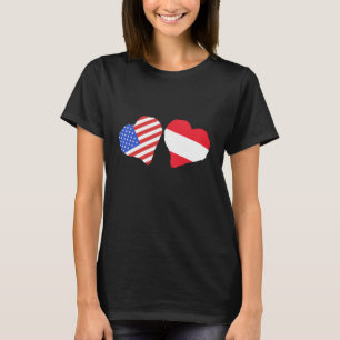 Österreich-Flagge Herz Amerika Österreichischer St T-Shirt