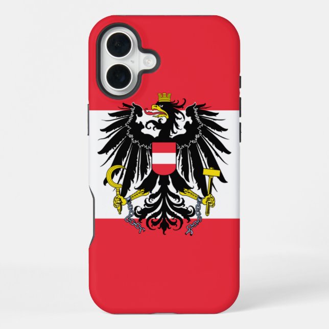 Österreich-Flagge iPhone 16 Plus Hülle (Rückseite)