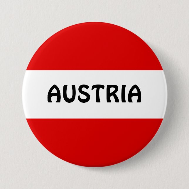 ÖSTERREICH: Flagge Österreichs Button (Vorderseite)