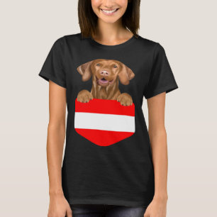 Österreich Flagge Vizsla-Hund in der Tasche T-Shirt