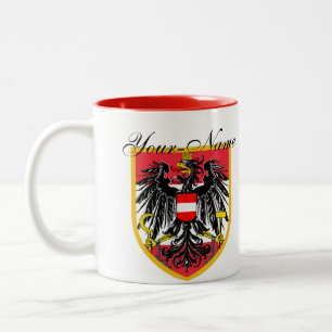 Österreich-Flagge Zweifarbige Tasse