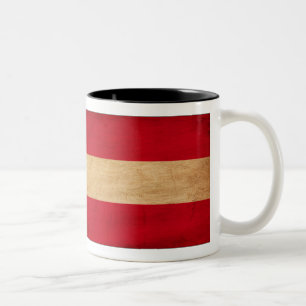Österreich-Flaggen-Tasse Zweifarbige Tasse