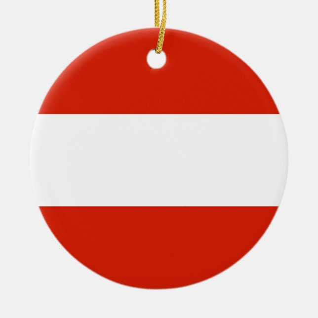 Österreich-Flaggen-Verzierung Keramikornament (Vorne)