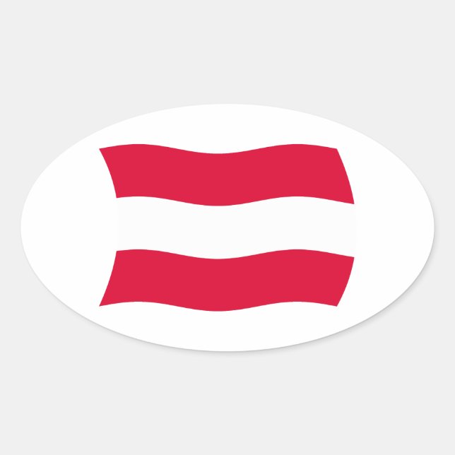 Österreich Flaggenaufkleber Ovaler Aufkleber (Vorderseite)
