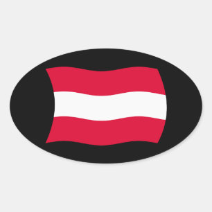 Österreich Flaggenaufkleber Ovaler Aufkleber