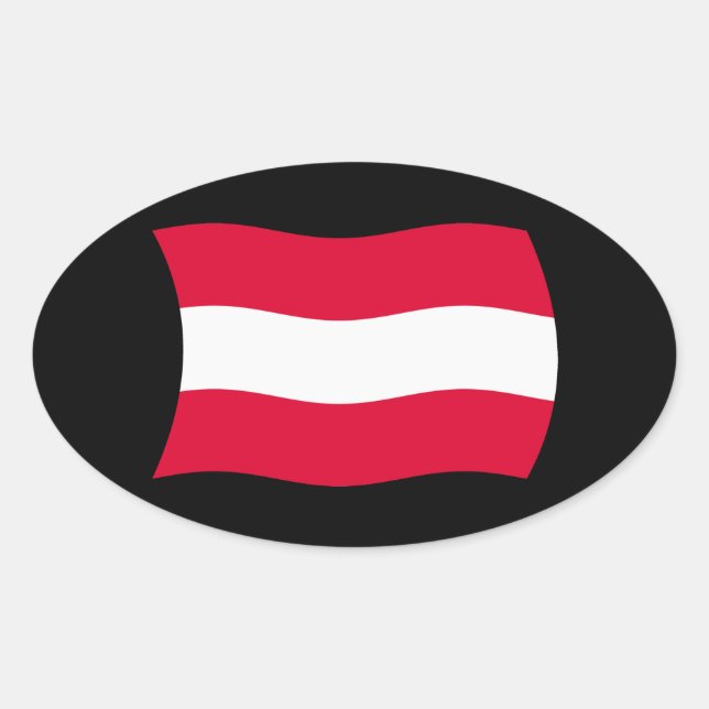 Österreich Flaggenaufkleber Ovaler Aufkleber (Vorderseite)