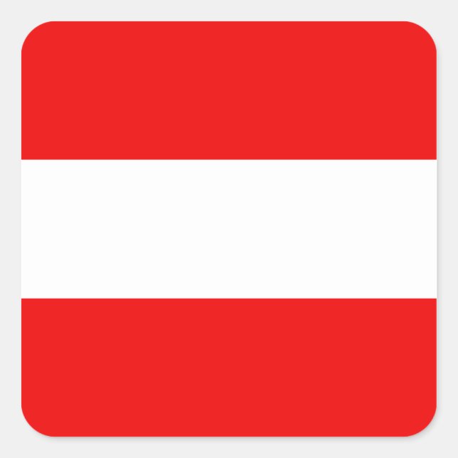 Österreich Flaggenaufkleber Quadratischer Aufkleber (Vorderseite)