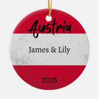 Österreich - Flaggeneinrichtung, Personalisiertes Keramik Ornament