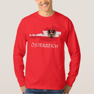 Österreich Flaggenkarte "Österreich" Long Sleeve T T-Shirt