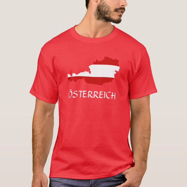Österreich Flaggenkarte "Österreich" T - Shirt (Vorderseite)