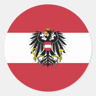 Österreich Flaggenklassiker Round-Aufkleber Runder Aufkleber