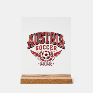 Österreich Fußball 2026 Fußball Fett Land Typograf Acrylschild