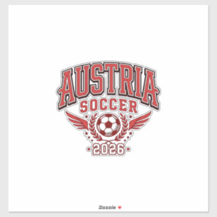 Österreich Fußball 2026 Fußball Fett Land Typograf Aufkleber