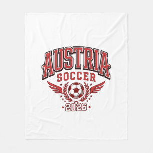 Österreich Fußball 2026 Fußball Fett Land Typograf Fleecedecke
