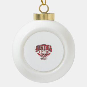 Österreich Fußball 2026 Fußball Fett Land Typograf Keramik Kugel-Ornament
