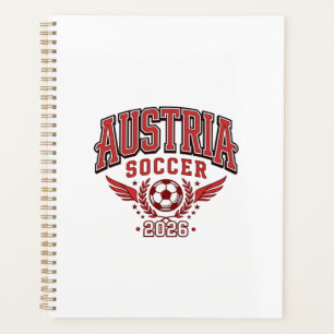 Österreich Fußball 2026 Fußball Fett Land Typograf Planer