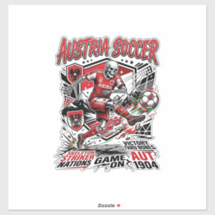 Österreich Fußball Skelett Stürmer Nationen Poster Aufkleber