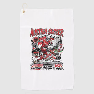 Österreich Fußball Skelett Stürmer Nationen Poster Golfhandtuch