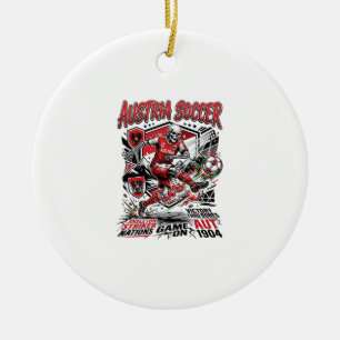Österreich Fußball Skelett Stürmer Nationen Poster Keramik Ornament