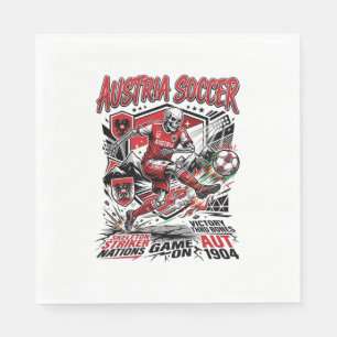 Österreich Fußball Skelett Stürmer Nationen Poster Serviette