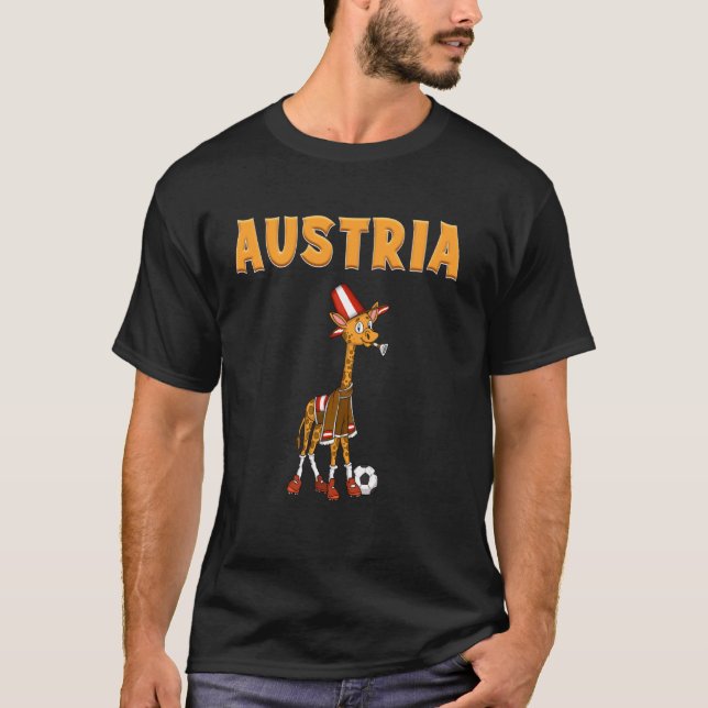 Österreich Giraffe Austrian Fans T-Shirt (Vorderseite)
