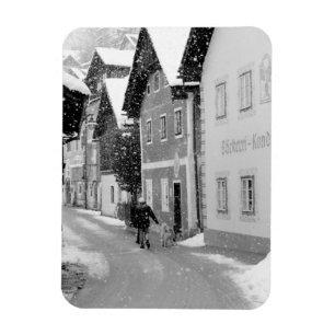 Österreich, Hallstat. Schneestraße Magnet
